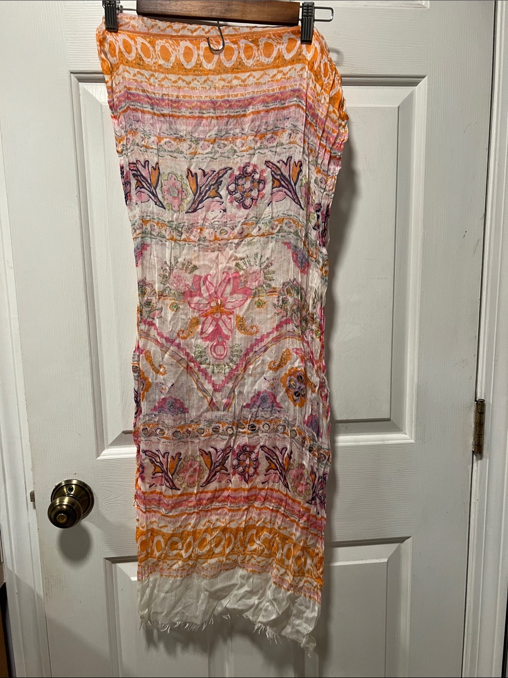 Boho Floral Pink & Orange Maxi Dress